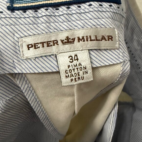 Peter Millar Light Stone Cotton Flat Front Chino Shorts Mens Size 34 - Picture 4 of 5